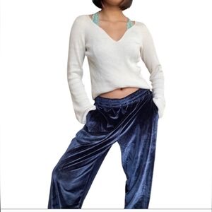 FABLETICS Daria Luxe Velour Velvet Navy Joggers XS‎